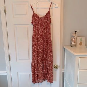 Orange floral maxi dress